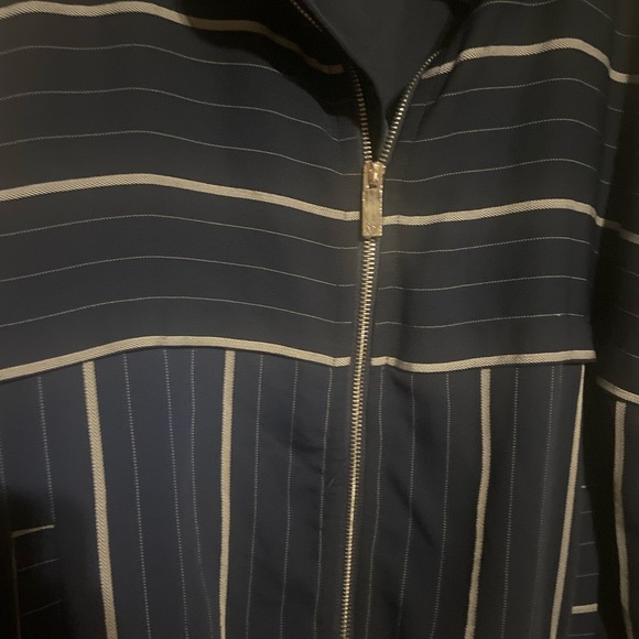 NWOT Vince Camuto Navy Striped Zip up lightweight jacket size large - Picture 12 of 14
